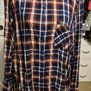 Torrid Multicolor Plaid Button-Down Shirt